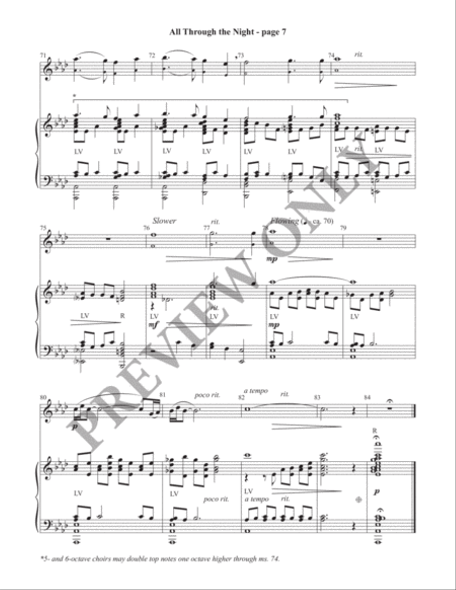 All Through the Night Director's Score (Print) Handbell Choir scores gallery preview page 8