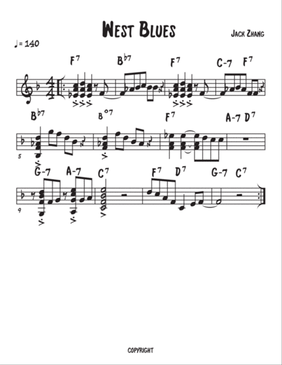 Wes Blues Wes Blues Jazz Ensemble scores gallery preview page 1