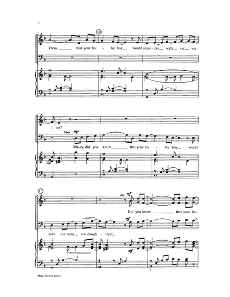 Mary, Did You Know? Choir scores gallery preview page 4