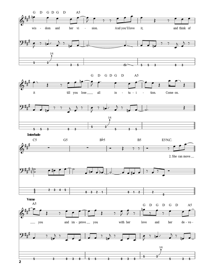 Firehouse Bass Guitar Tablature scores gallery preview page 2