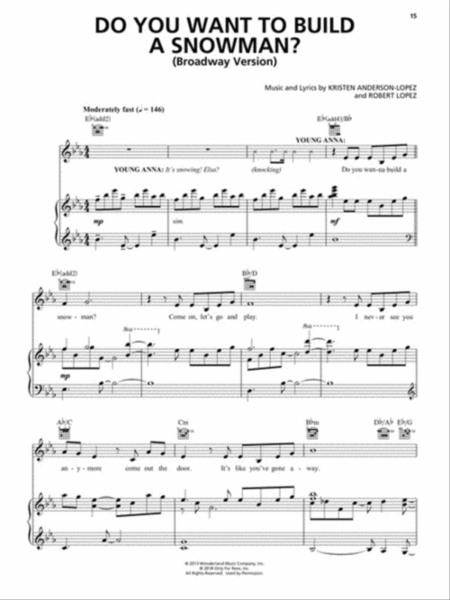 Disney's Frozen - The Broadway Musical Piano, Vocal scores gallery preview page 4