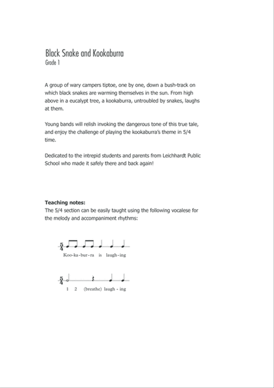 Black Snake and Kookaburra Concert Band scores gallery preview page 3