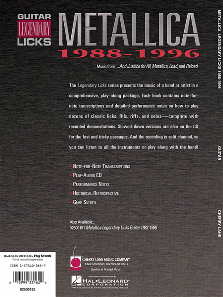 Metallica – Legendary Licks 1988-1996 Electric Guitar scores gallery preview page 3