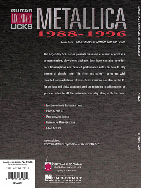 Metallica – Legendary Licks 1988-1996 image number null