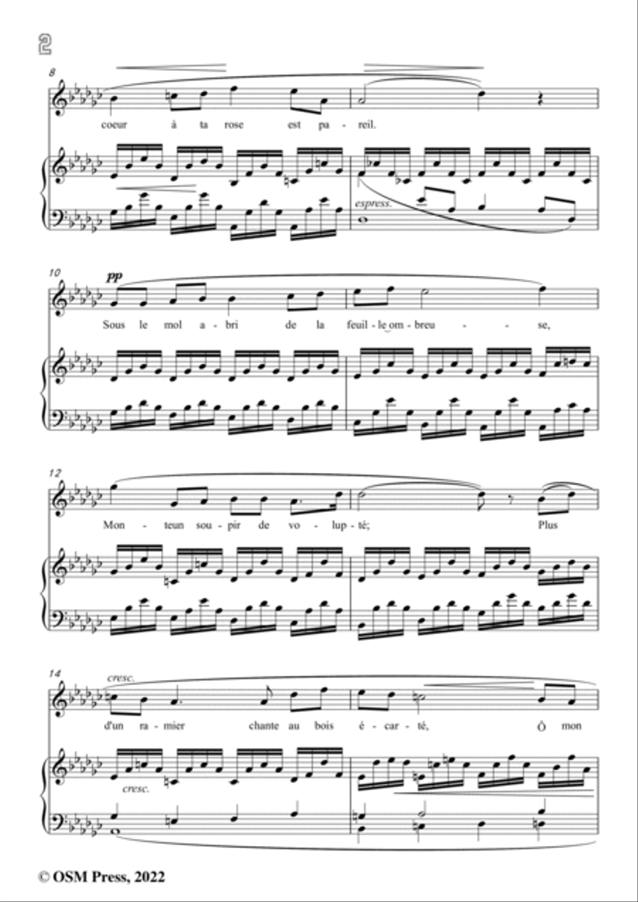 Fauré-Nell,in e flat minor,Op.18 No.1,from '3 Songs,Op.18' Voice scores gallery preview page 4