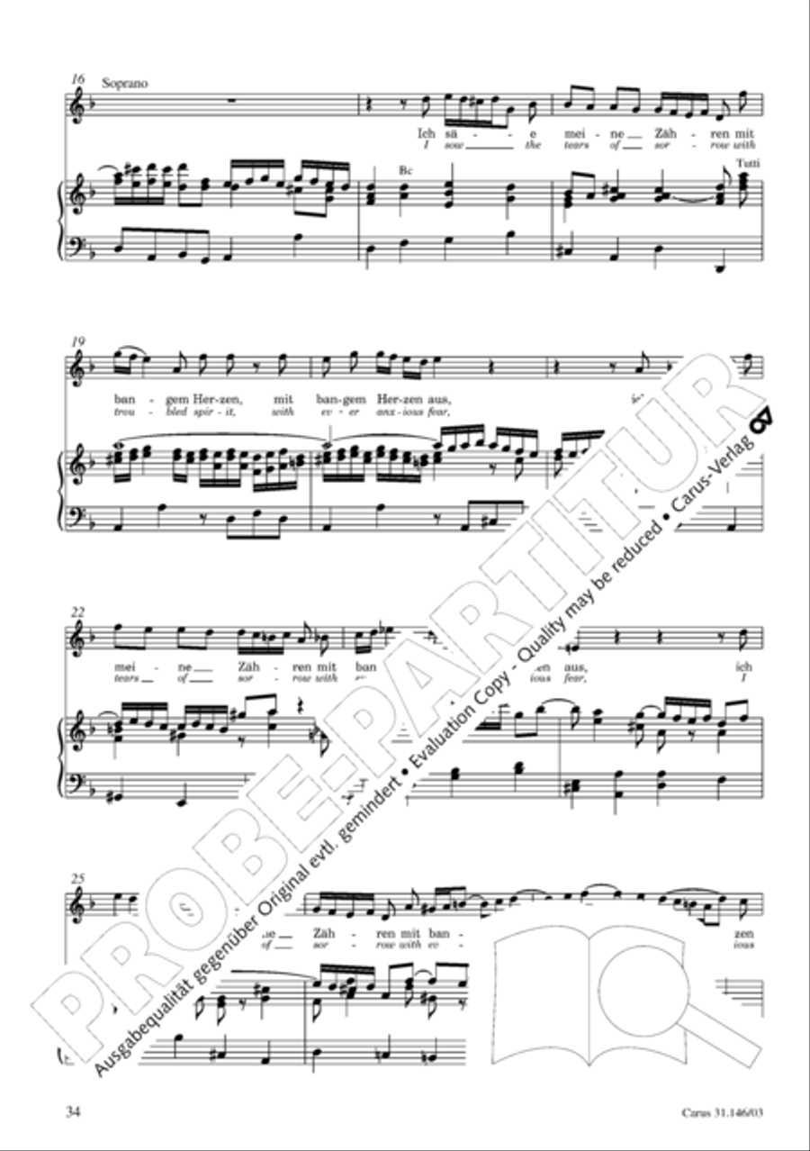 Through bitter tribulation we enter into God's kingdom (Wir mussen durch viel Trubsal in das Reich Gottes eingehen) 4-Part scores gallery preview page 35