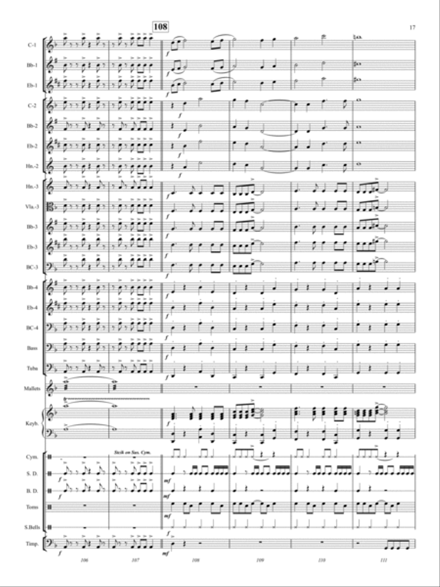 Fire Dance Concert Band scores gallery preview page 18