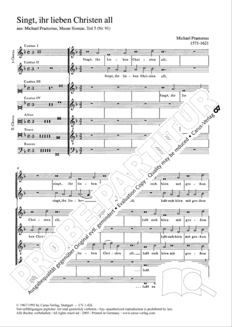 Singt, ihr lieben Christen all SATTB scores gallery preview page 3