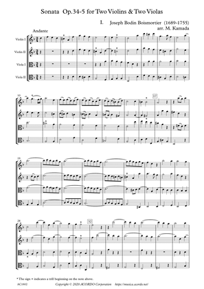 Sonata Op.34-5 for Two Violins & Two Violas