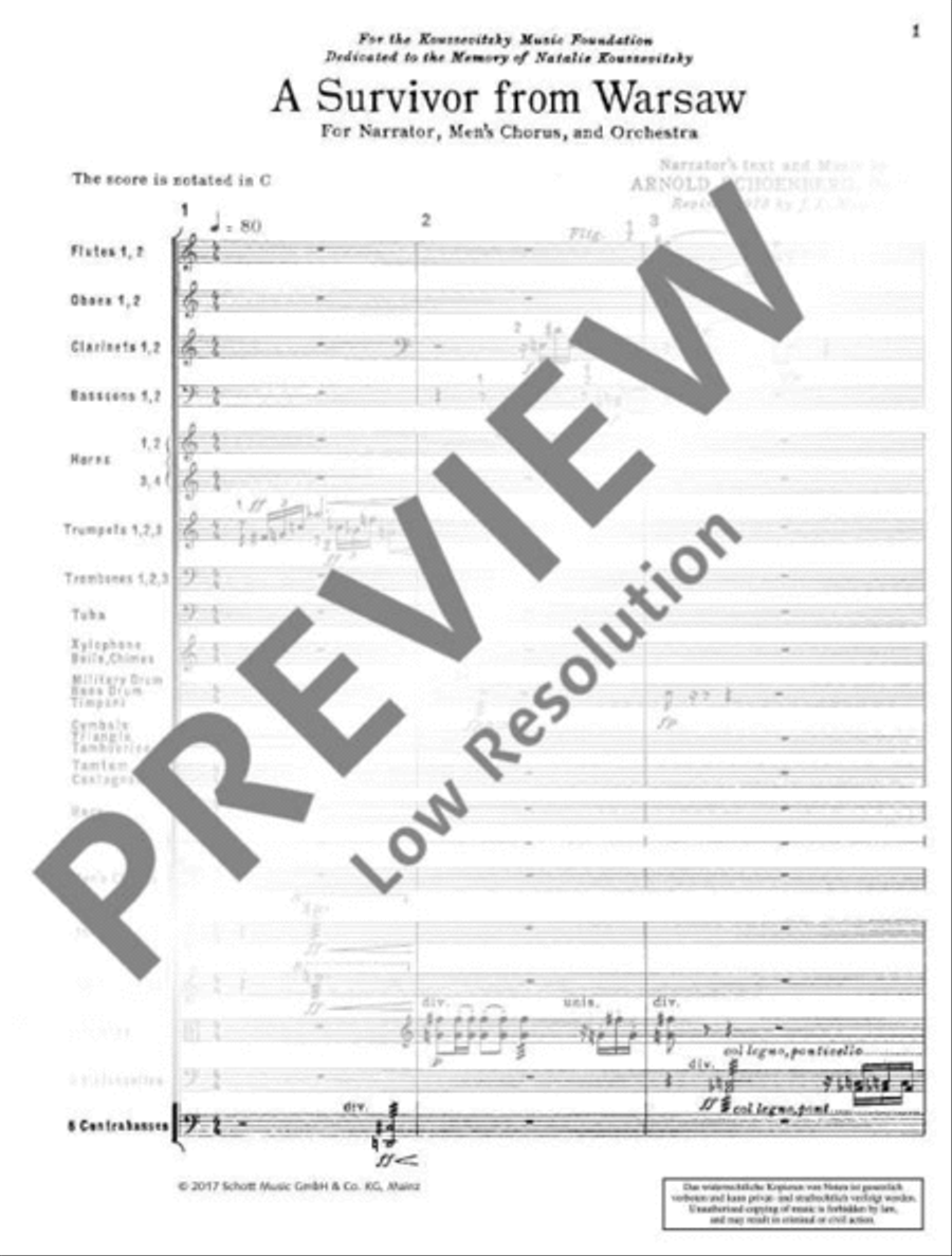 A Survivor from Warsaw Men's Choir scores gallery preview page 16