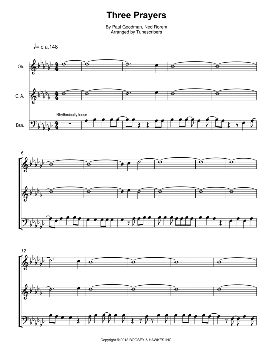 Three Prayers Small Ensemble scores gallery preview page 1