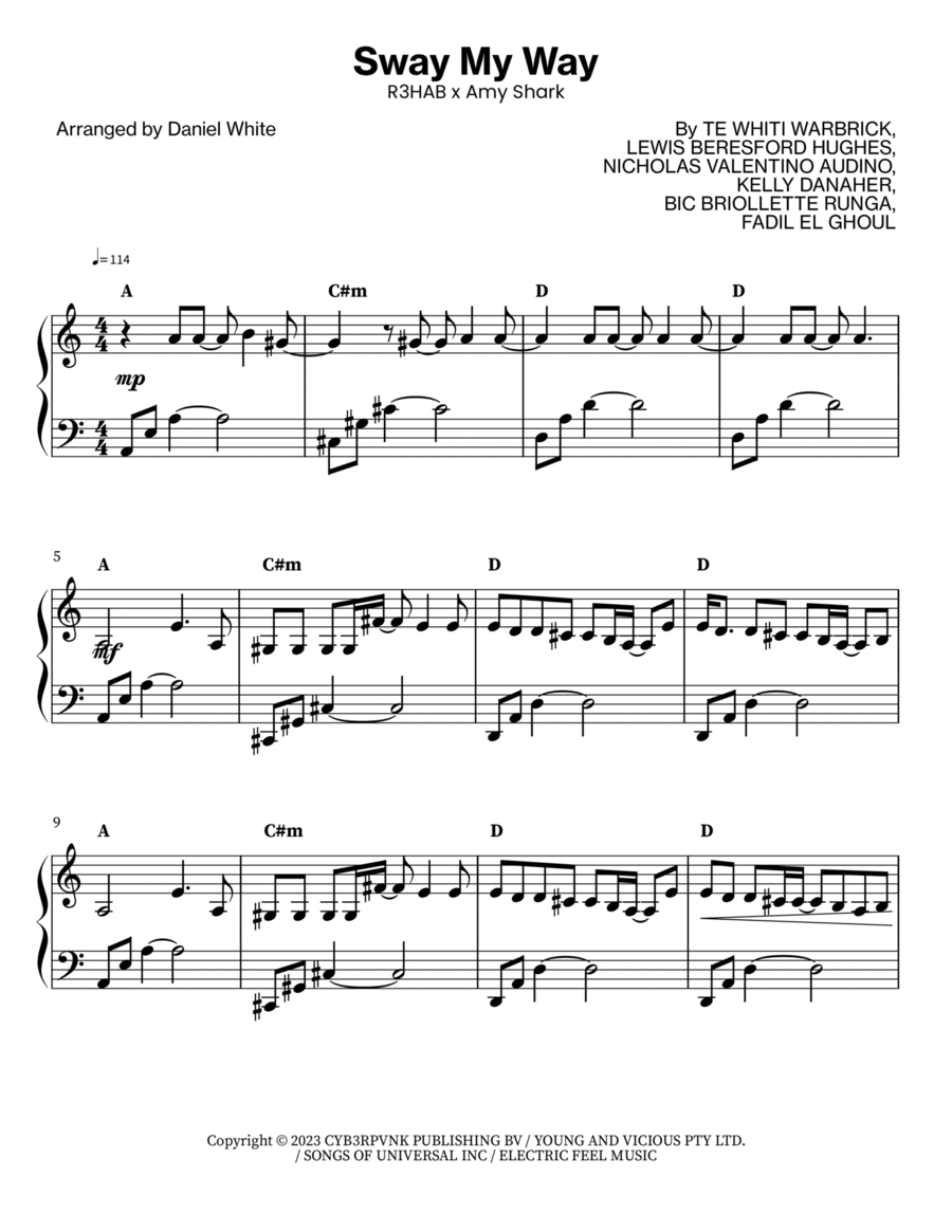 Sway My Way Piano Solo - Digital Sheet Music