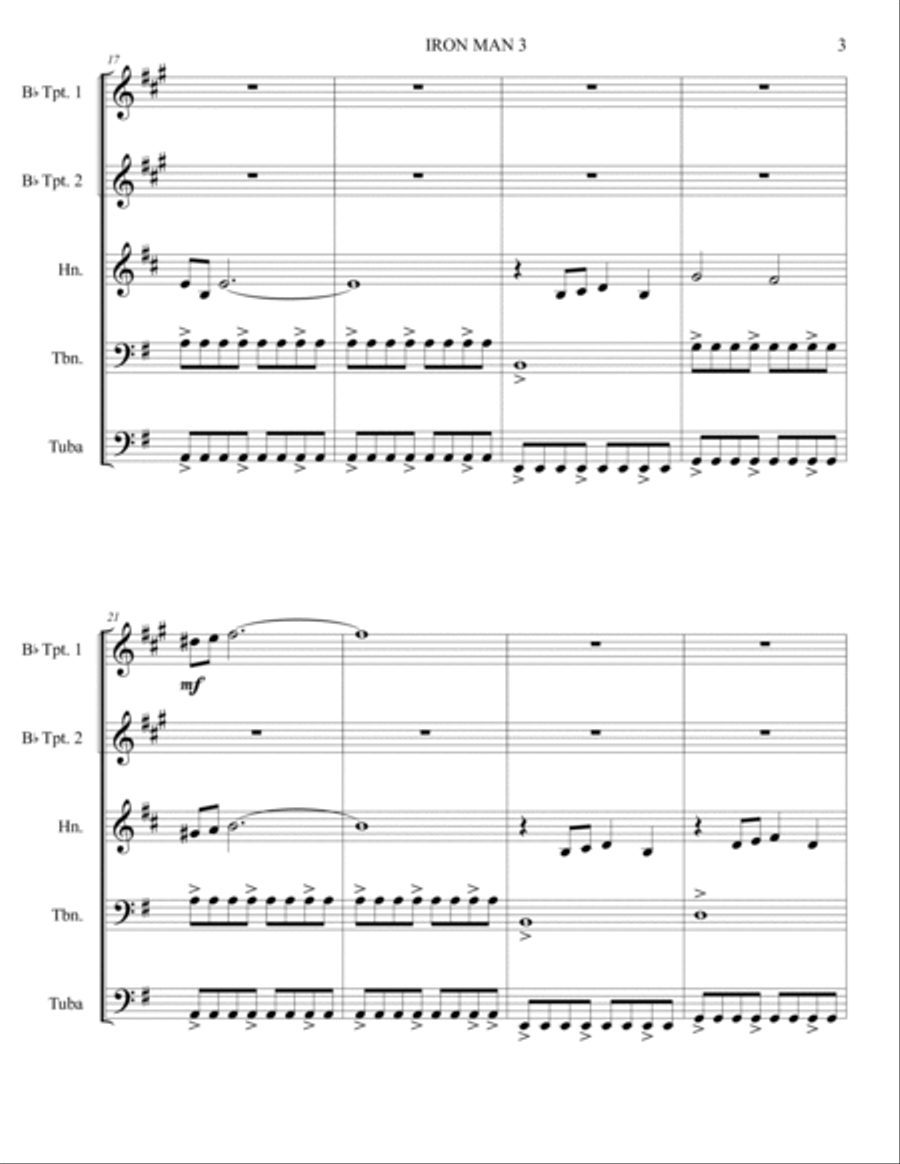 Iron Man 3 Iron Man 3 Brass Ensemble scores gallery preview page 4