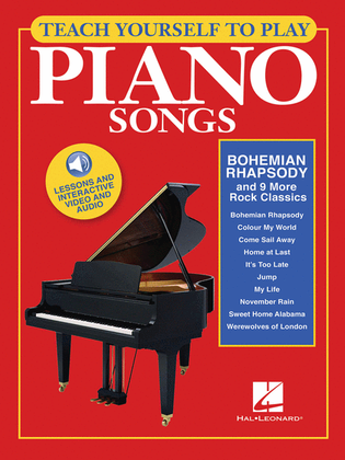 Book cover for Teach Yourself to Play Piano Songs: "Bohemian Rhapsody" & 9 More Rock Classics