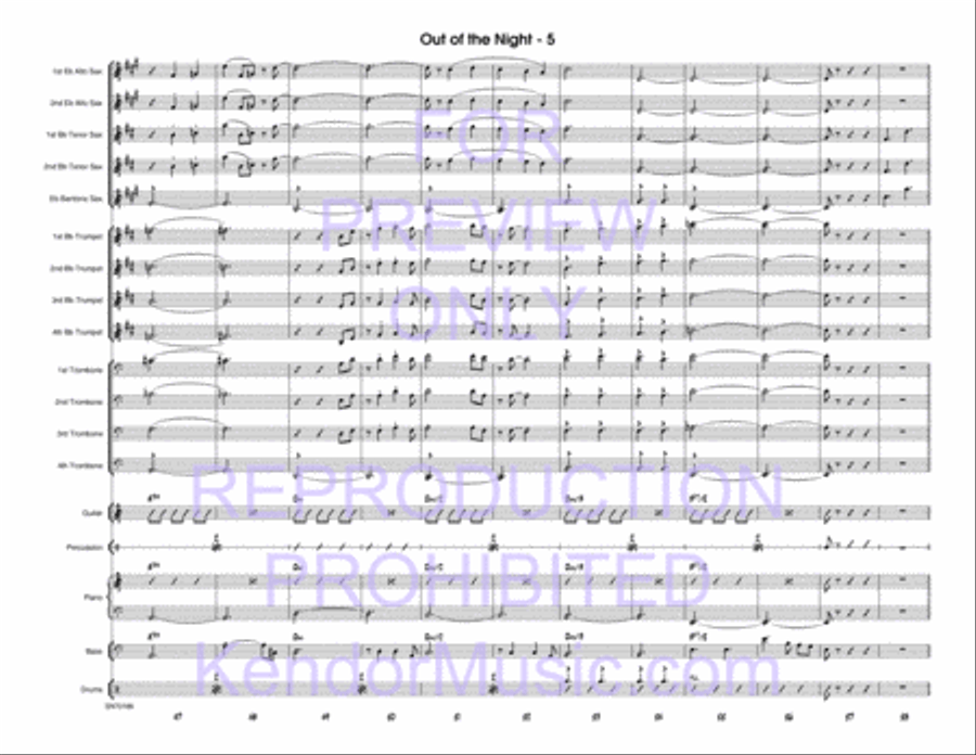 Out Of The Night (Dark Orchid) Jazz Ensemble scores gallery preview page 6