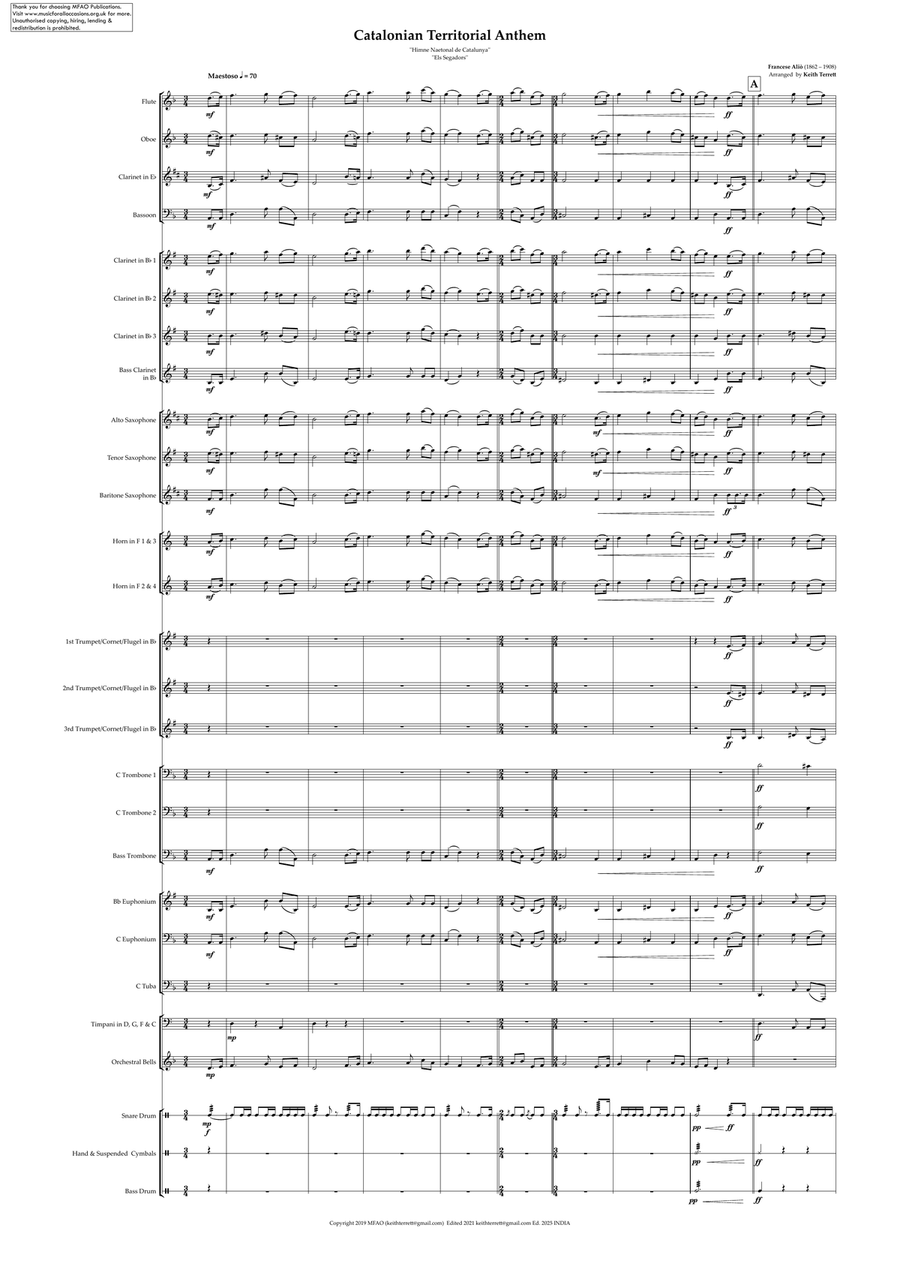Catalonian (Els Segadors) Territorial Anthem for Concert/Wind Band Concert Band scores gallery preview page 2