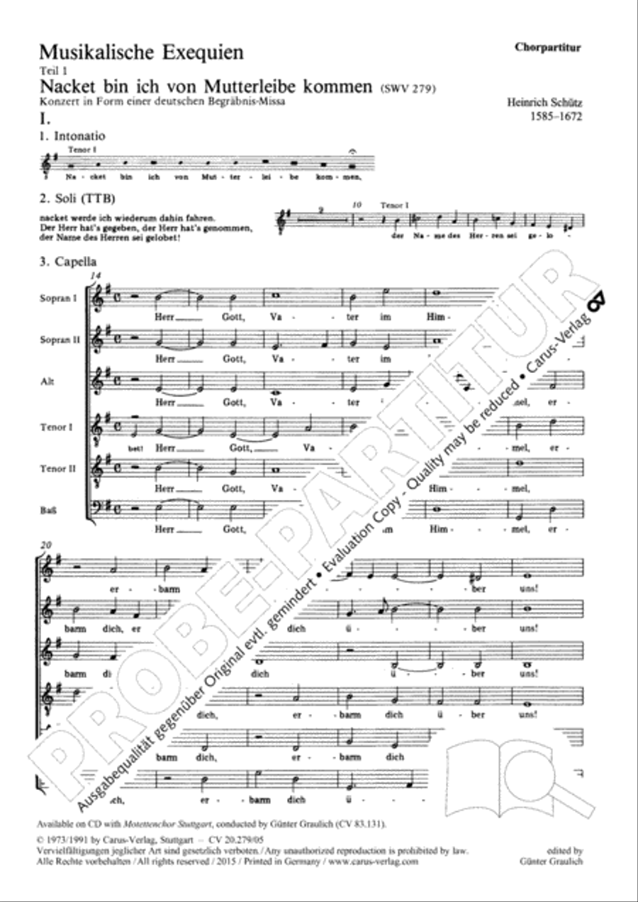 Musikalische Exequien I-III Choir scores gallery preview page 2