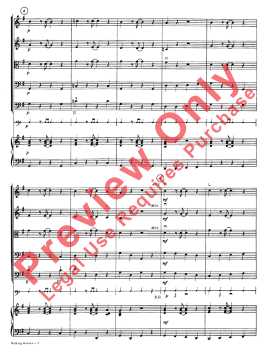 Walking Basses Walking Basses String Orchestra scores gallery preview page 5