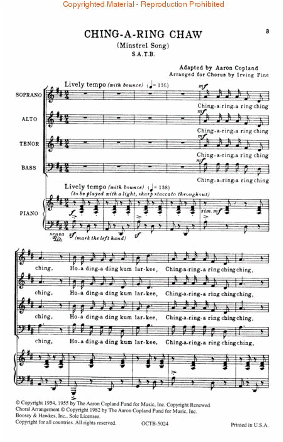 Ching-a-Ring Chaw Ching-a-Ring Chaw 4-Part scores gallery preview page 2