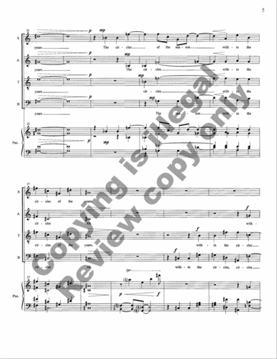Within the Circles of Our Lives (Piano/Vocal Score) 4-Part scores gallery preview page 5