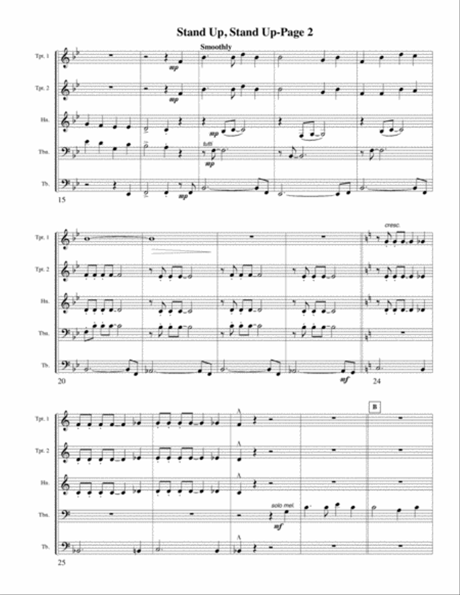 Stand Up, Stand Up for Jesus for Brass Quintet Brass Quintet scores gallery preview page 2