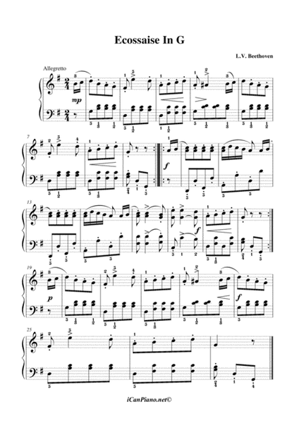 Beethoven Ecossaise in G Major WoO 23 image number null