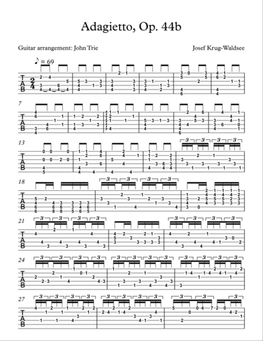 Adagietto, Op. 44b Adagietto, Op. 44b Acoustic Guitar scores gallery preview page 1