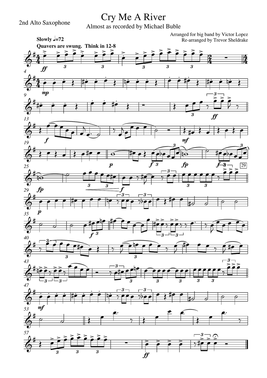 Cry me a River Concert Band scores gallery preview page 6