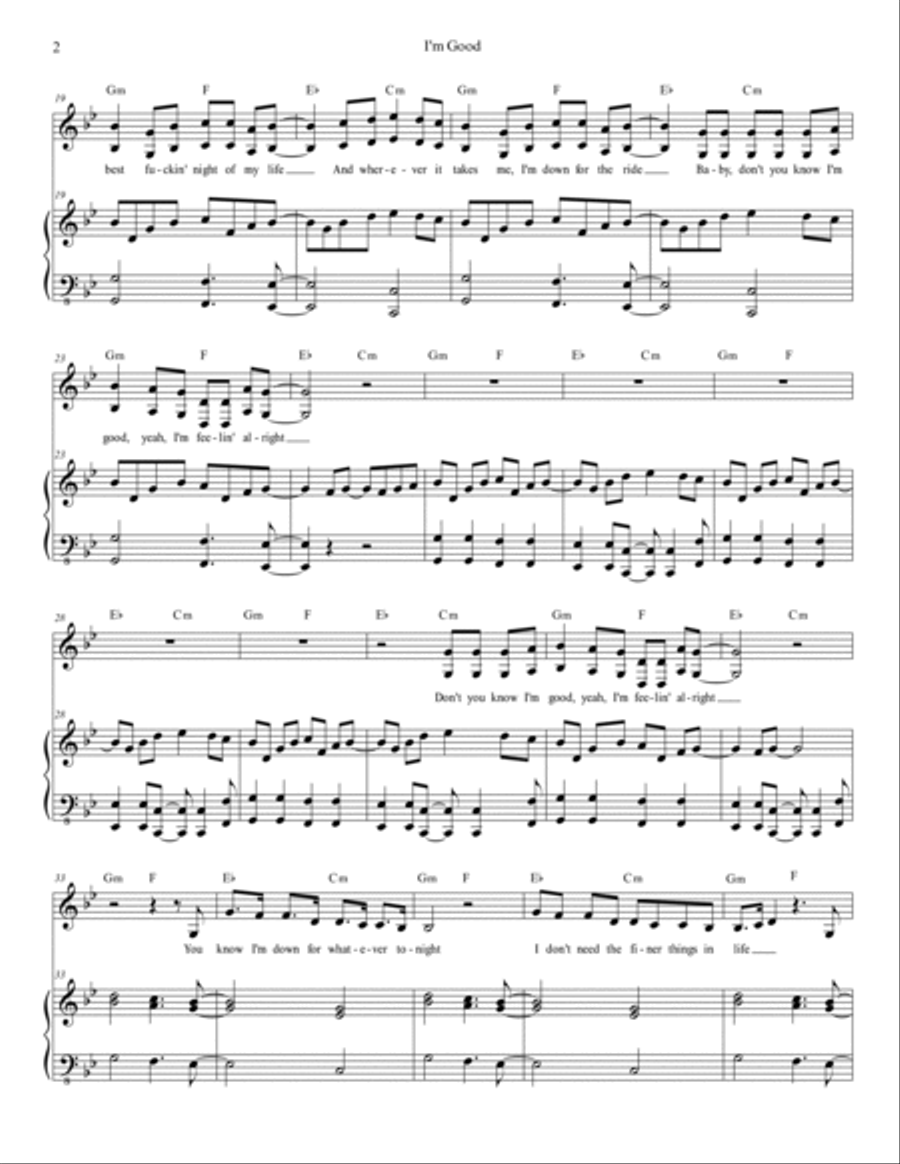 I'm Good (blue) I'm Good (blue) Voice scores gallery preview page 2