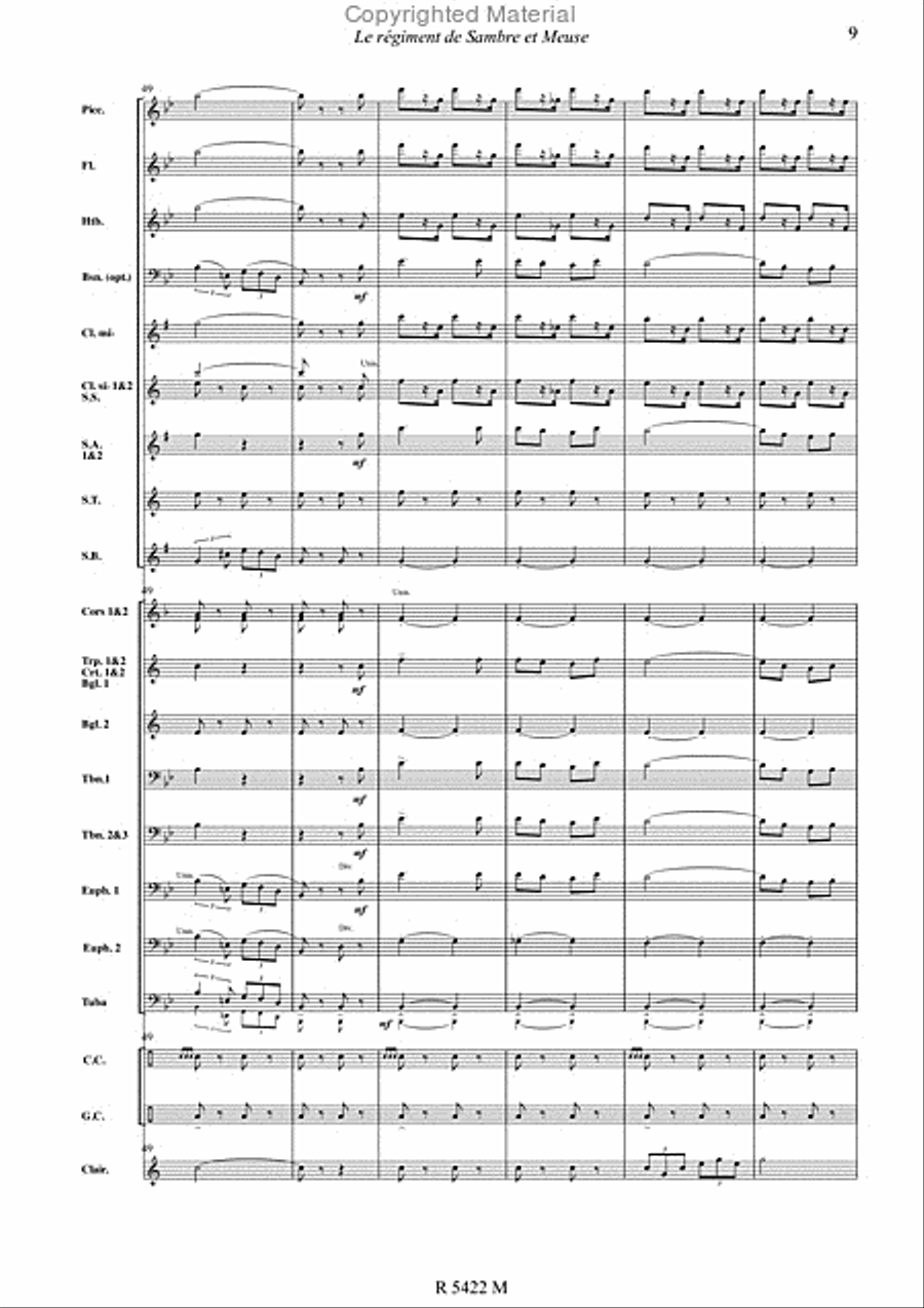 Sambre et meuse Concert Band scores gallery preview page 10