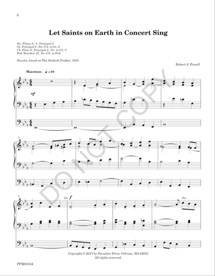 Three Organ Preludes on Psalm Tunes Organ Solo scores gallery preview page 9