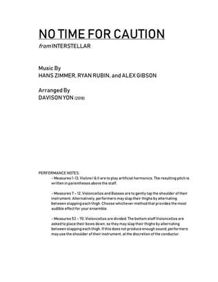 Book cover for No Time For Caution from the Paramount Pictures film INTERSTELLAR