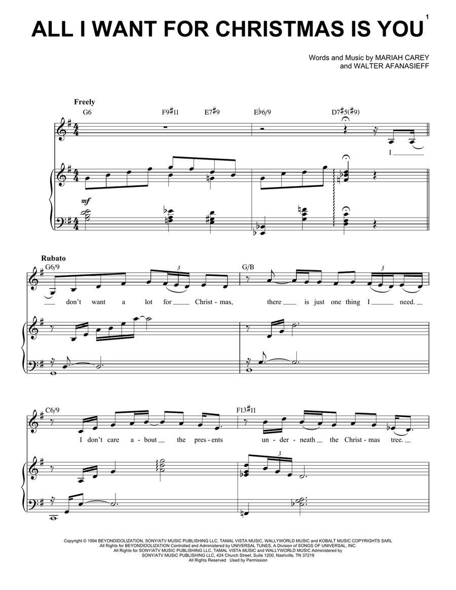 All I Want For Christmas Is You [Jazz Version] (arr. Brent Edstrom) High Voice scores gallery preview page 1