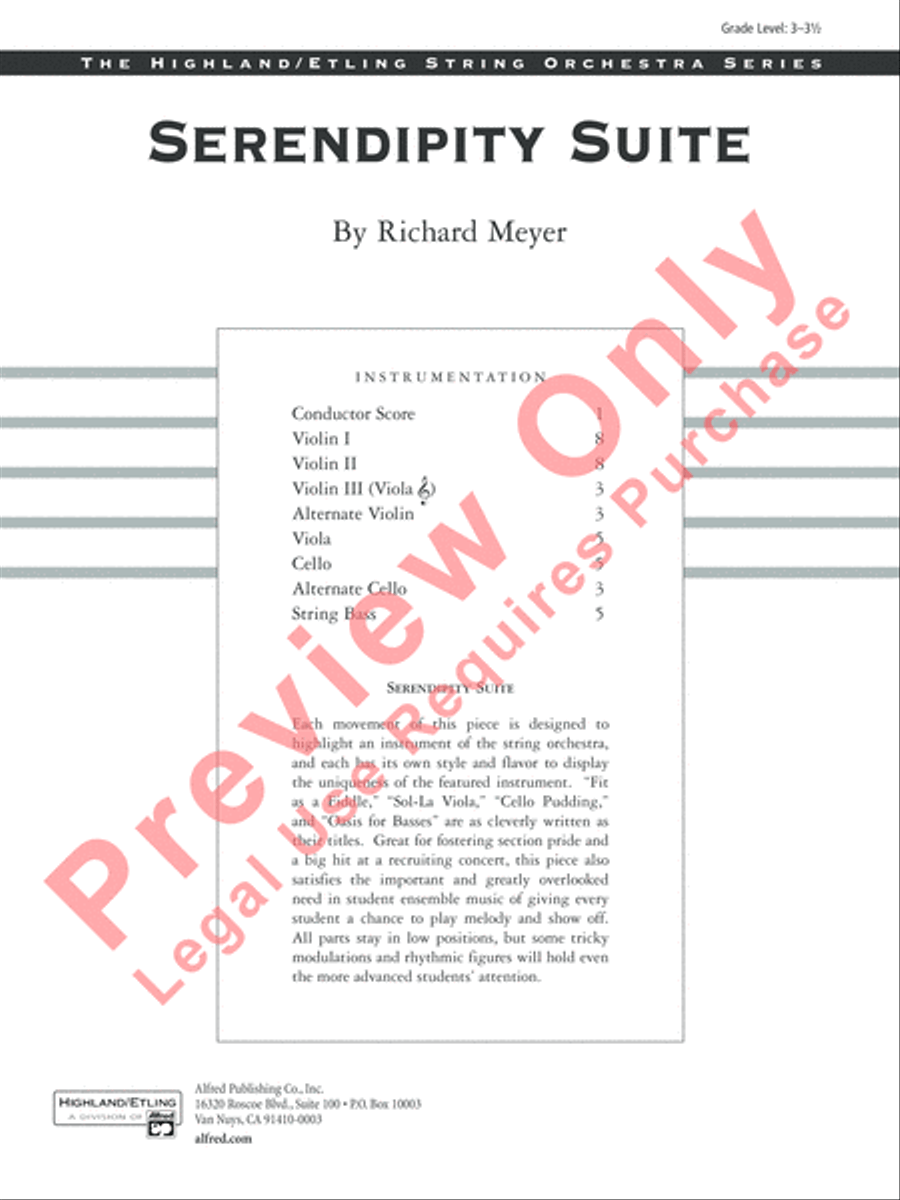 Serendipity Suite String Orchestra scores gallery preview page 2