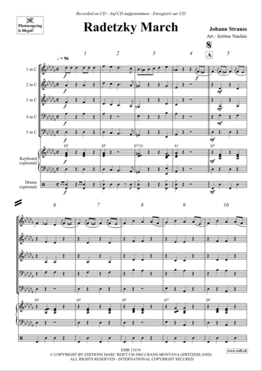 Radetzky March Woodwind Quintet scores gallery preview page 3
