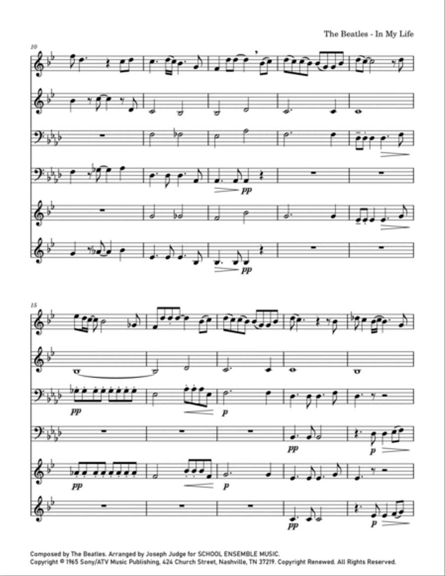 In My Life Chamber Music scores gallery preview page 2