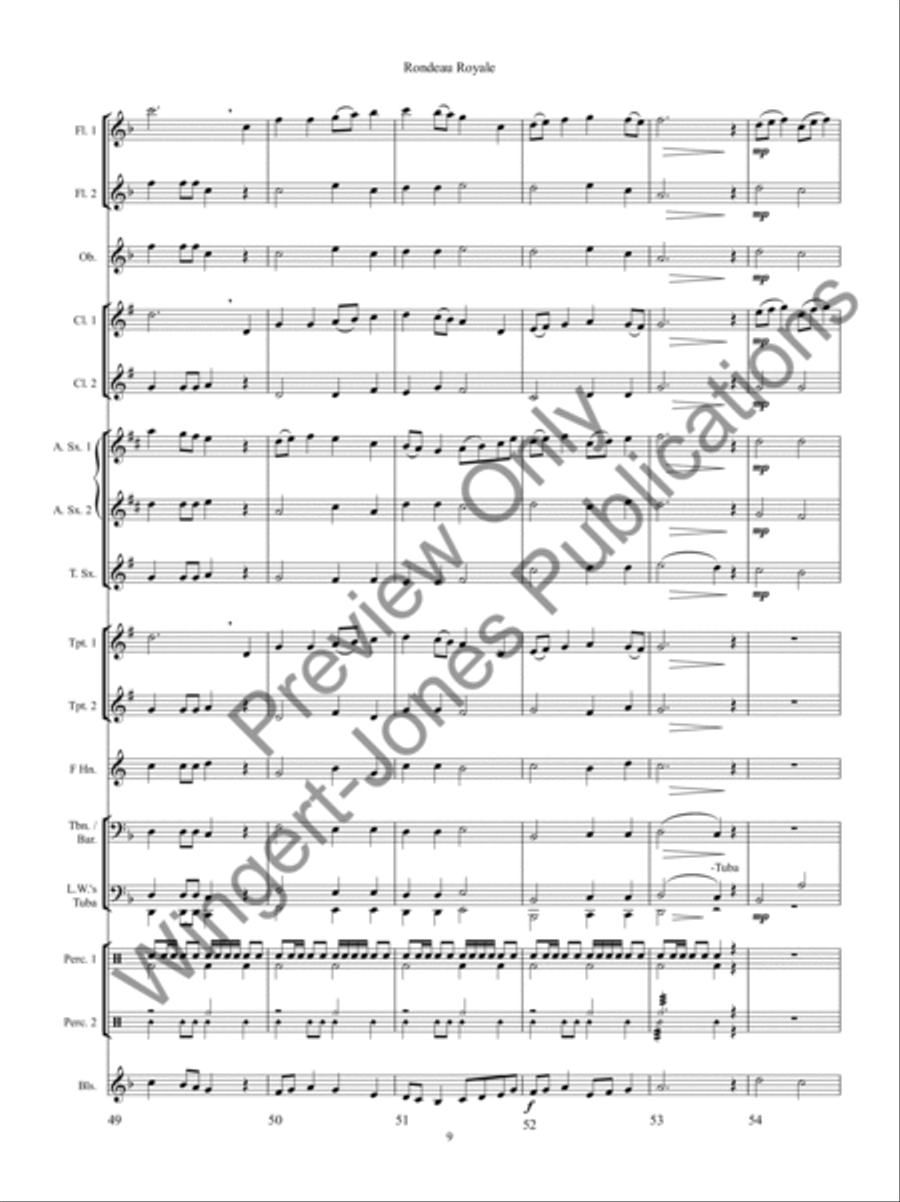 Rondeau Royale Concert Band scores gallery preview page 13