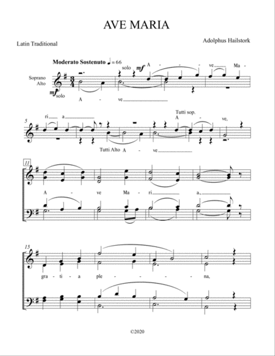 AVE MARIA GRATIA PLENA 4-Part scores gallery preview page 1