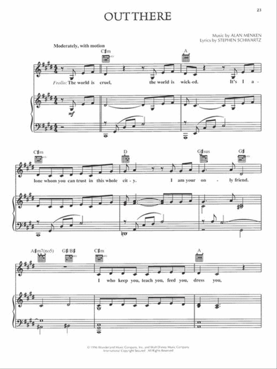 The Hunchback of Notre Dame Piano, Vocal, Guitar scores gallery preview page 4