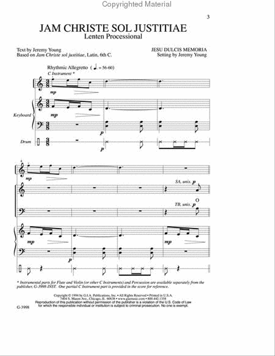 Jam Christe Sol Justitiae 4-Part scores gallery preview page 2