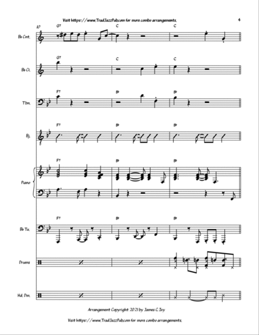 Eh La Bas Bamboula Eh La Bas Bamboula Jazz Ensemble scores gallery preview page 4