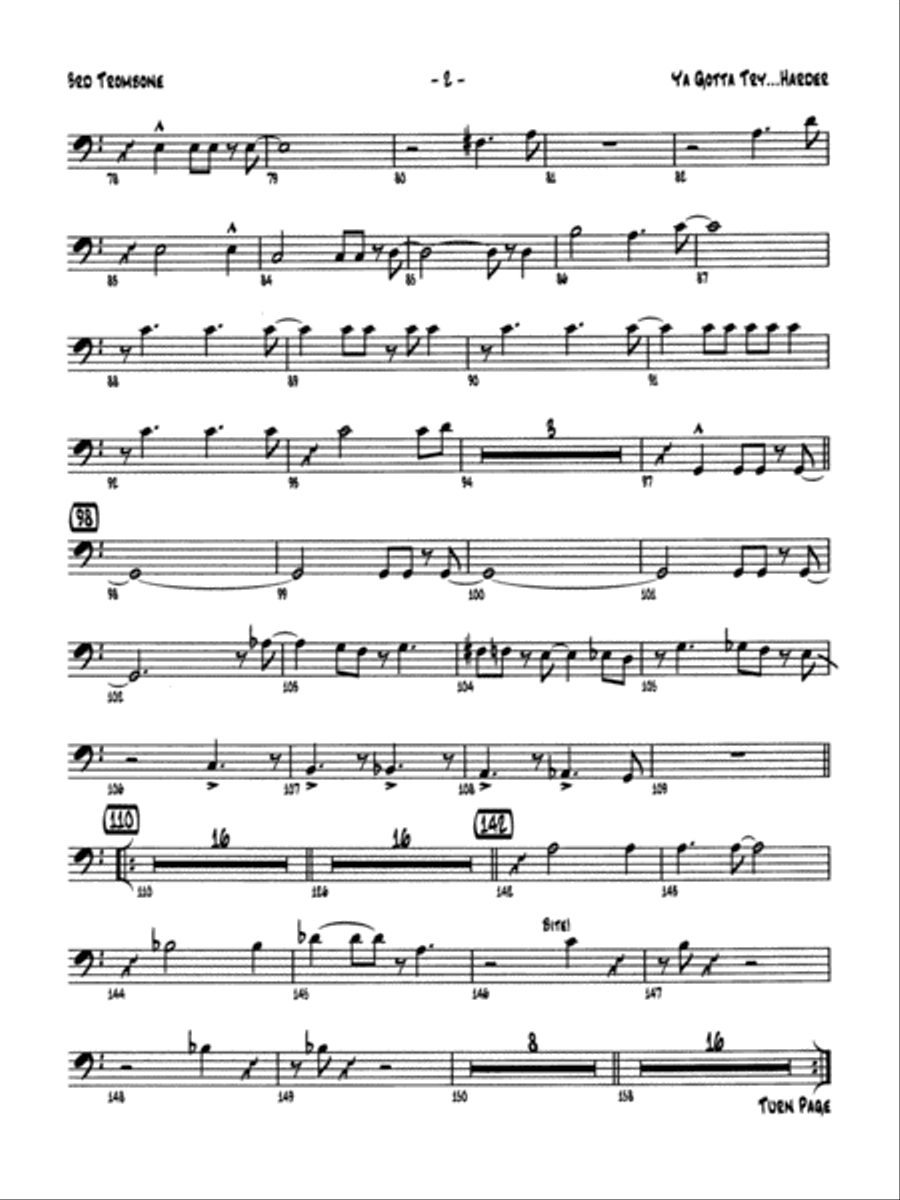 Ya Gotta Try ... Harder: 3rd Trombone Jazz Ensemble scores gallery preview page 2