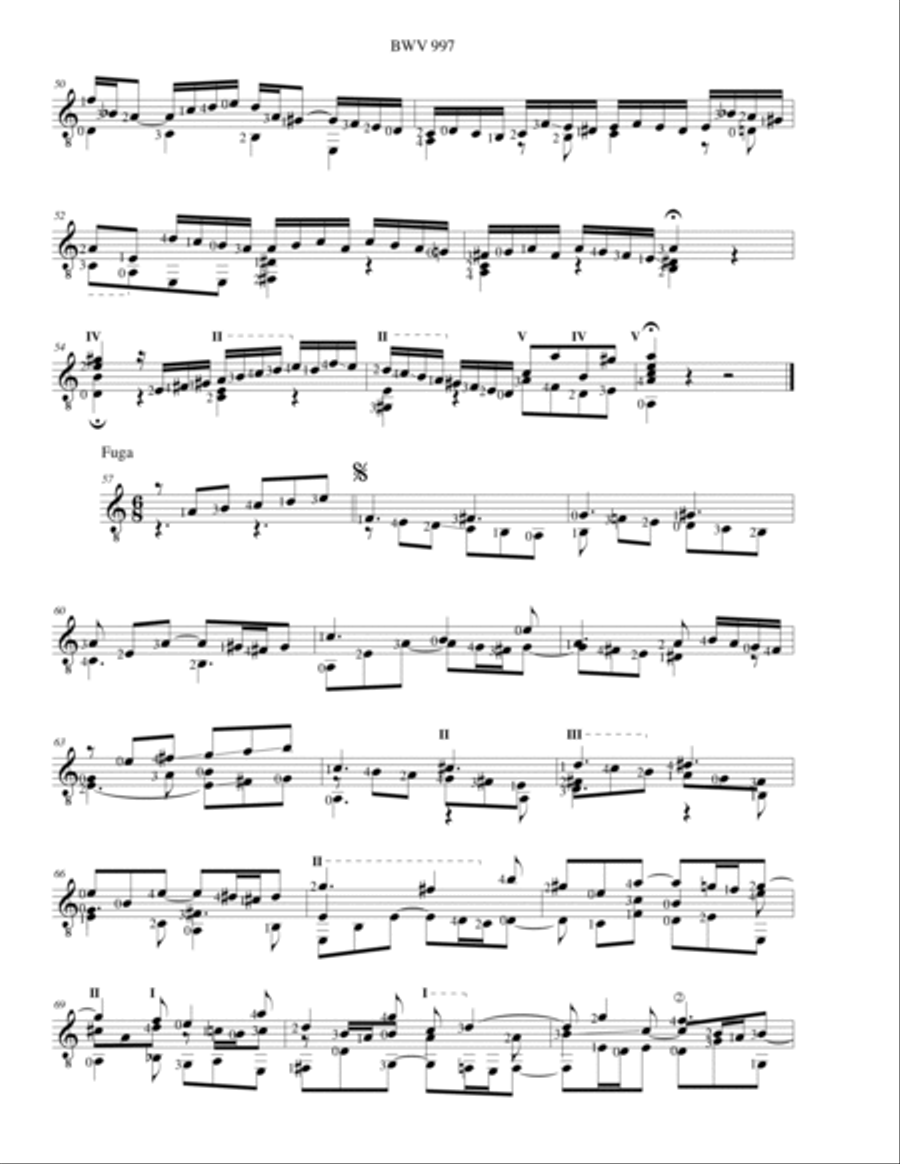 Bach Second Lute Suite BWV 997 Lute scores gallery preview page 5