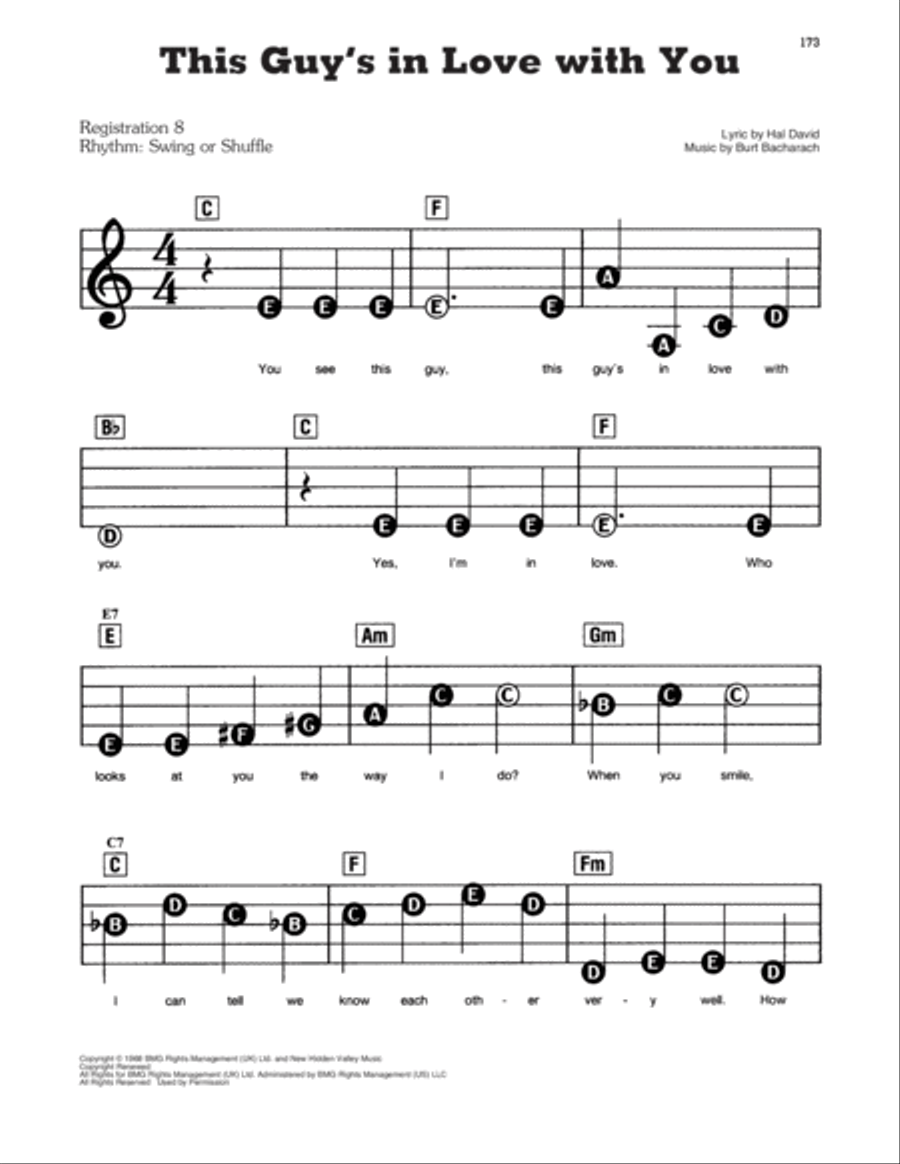 This Guy's In Love With You Electronic Keyboard scores gallery preview page 1
