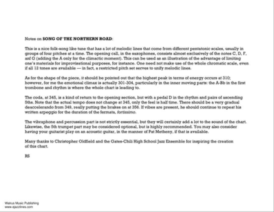 Song Of The Nothern Road Song Of The Nothern Road Big Band scores gallery preview page 3