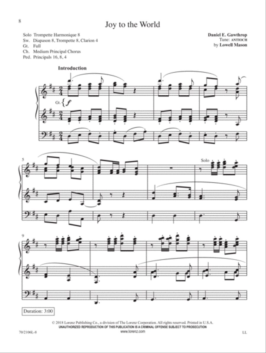 Joy to the World Organ Solo scores gallery preview page 4