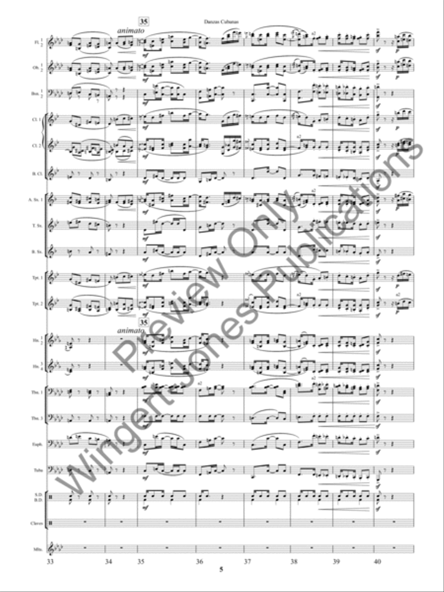 Danzas Cubanas Concert Band scores gallery preview page 8