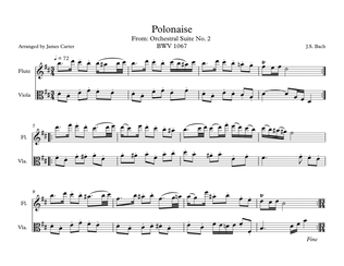 Polonaise from Orchestral Suite No. 2 for Flute & Viola Duet