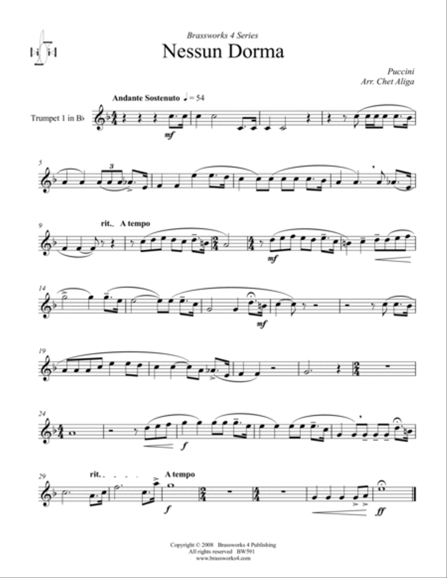 Nessun Dorma Chamber Music scores gallery preview page 5