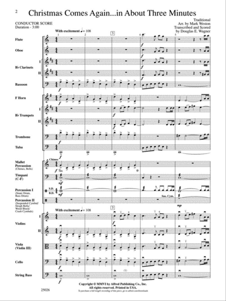 Christmas Comes Again . . . in About Three Minutes Full Orchestra scores gallery preview page 2